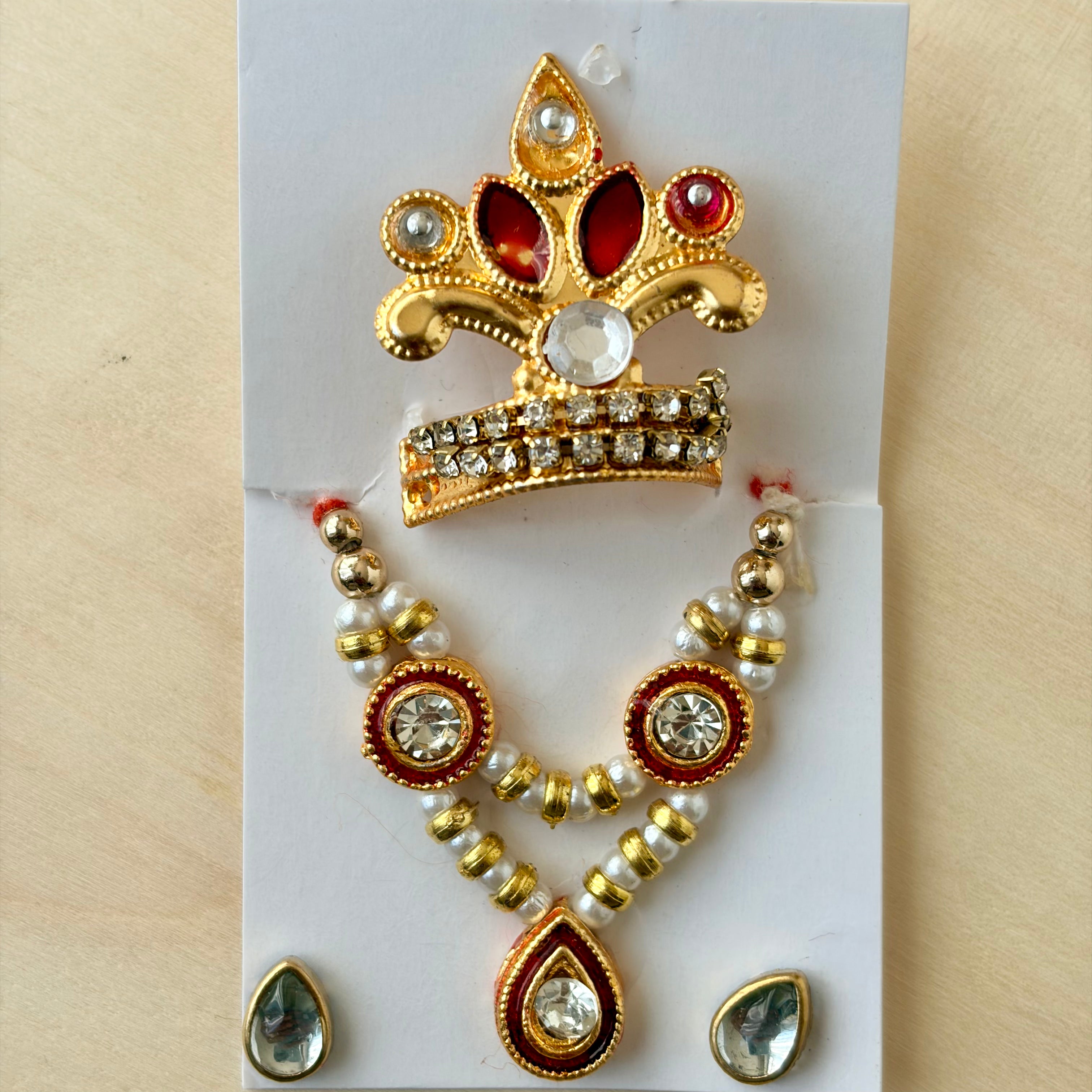 Golden pear Mala mukut earring set, multi colour, suitable for 0 to 2 - KSJ5