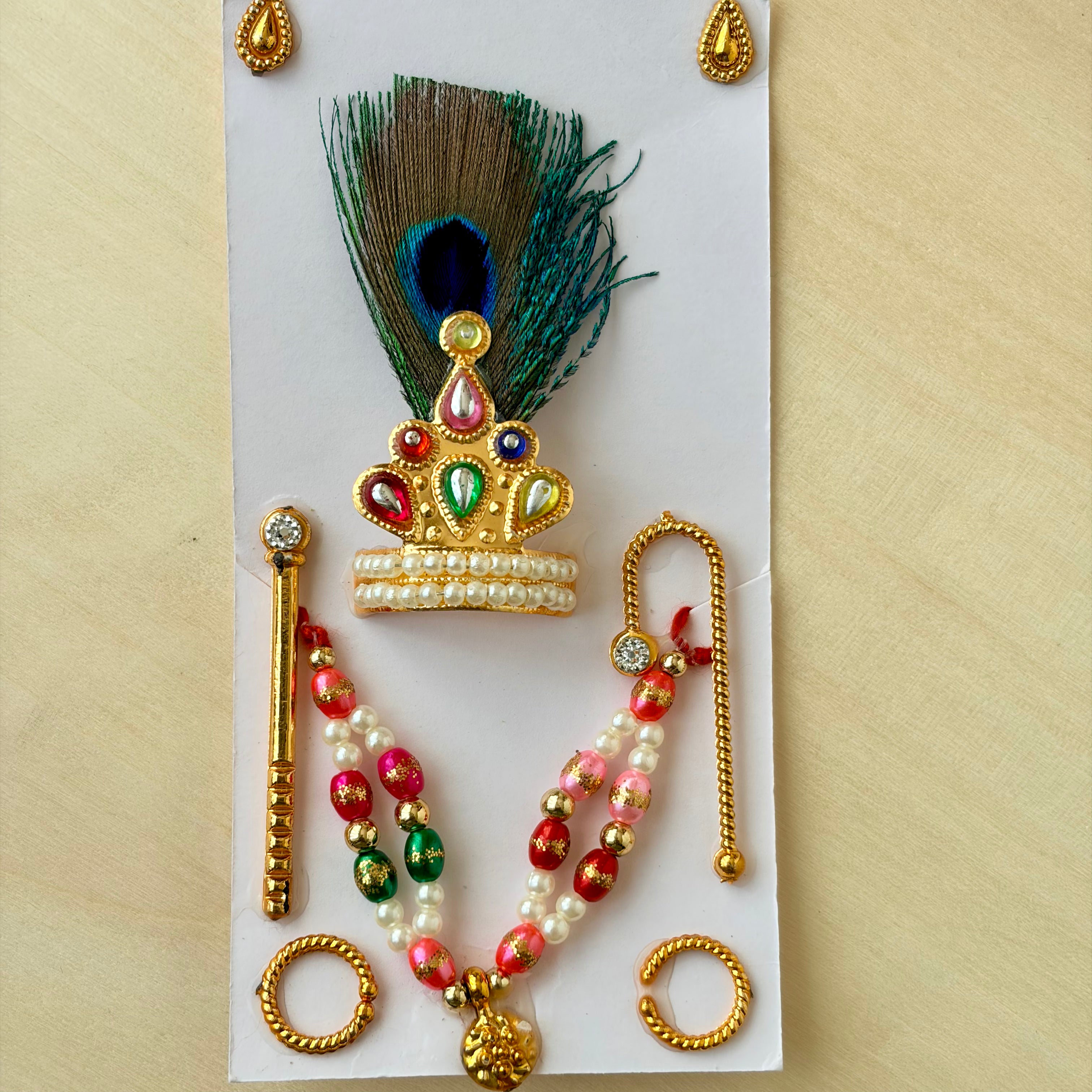 Pearl mala full set - peacock feather - Suitable for Size 0 to 2 - KSJ6