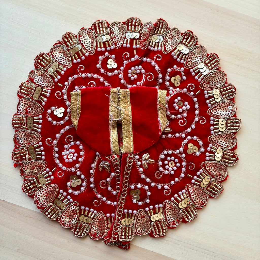 Laddu Gopal dress, handcrafted Krishna poshak with intricate embellishments for daily and festive shringar