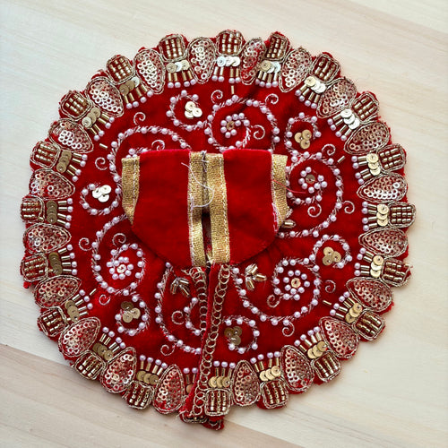 Laddu Gopal dress, handcrafted Krishna poshak with intricate embellishments for daily and festive shringar