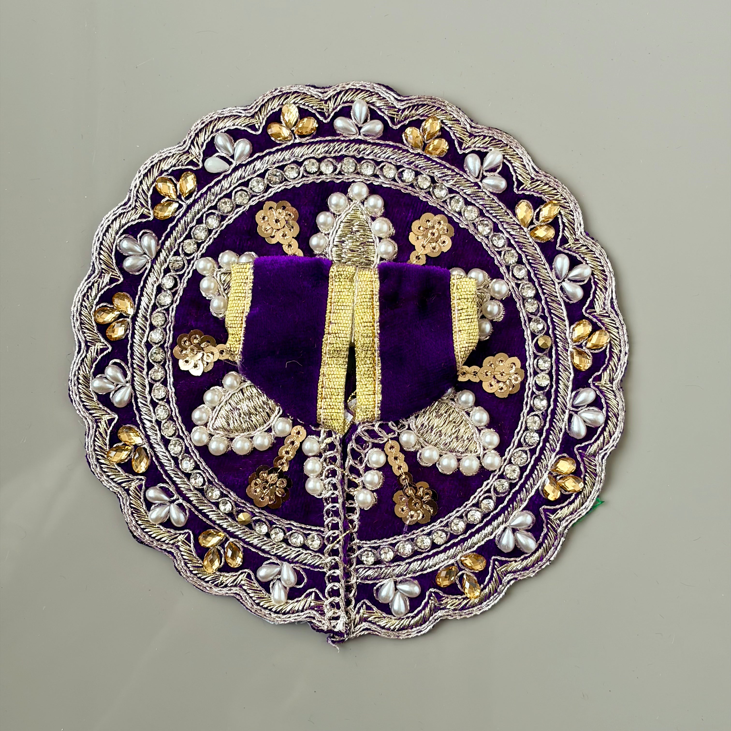 Royal velvet colours with heavy golden embroidery and pearl work - Size 1, 2 - KS12