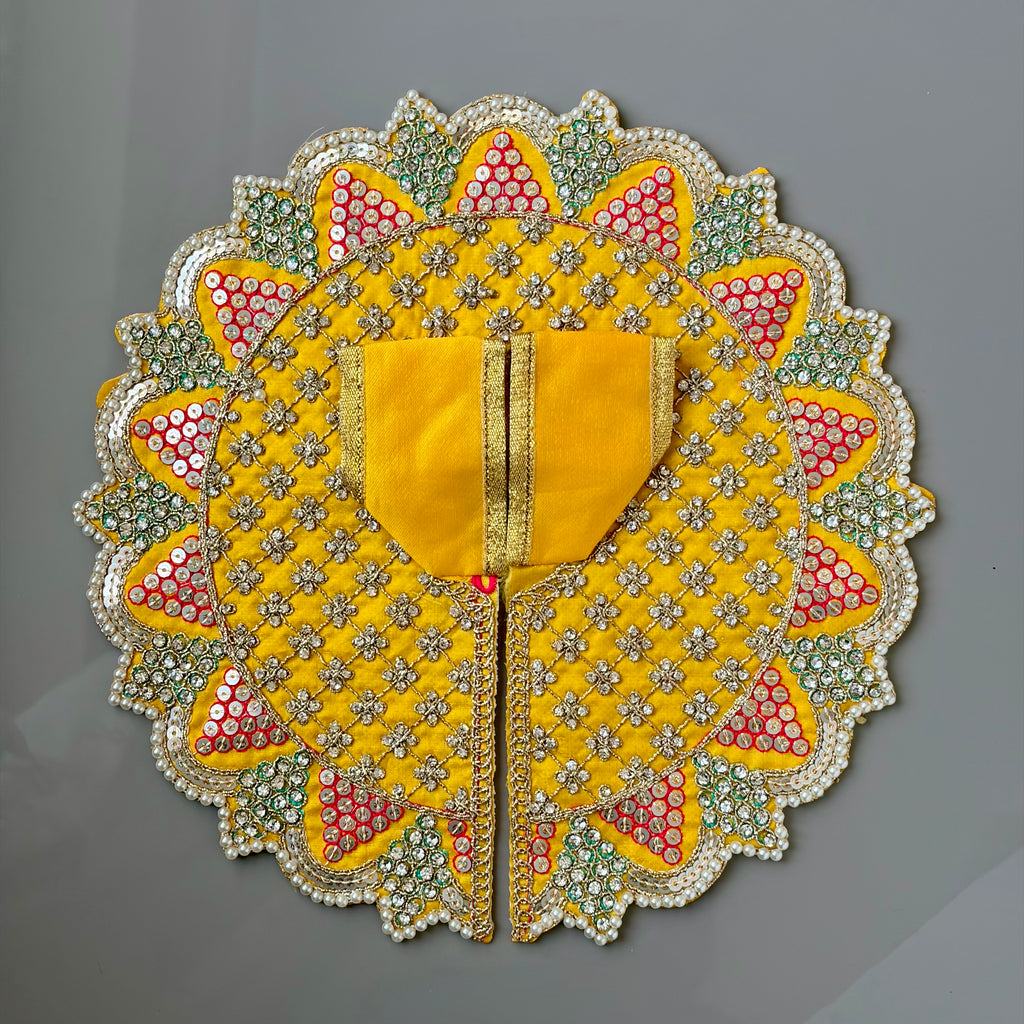 Full pearl border, unique embroidery, diamonds, and golden sequins - Size 5/6 - KS14