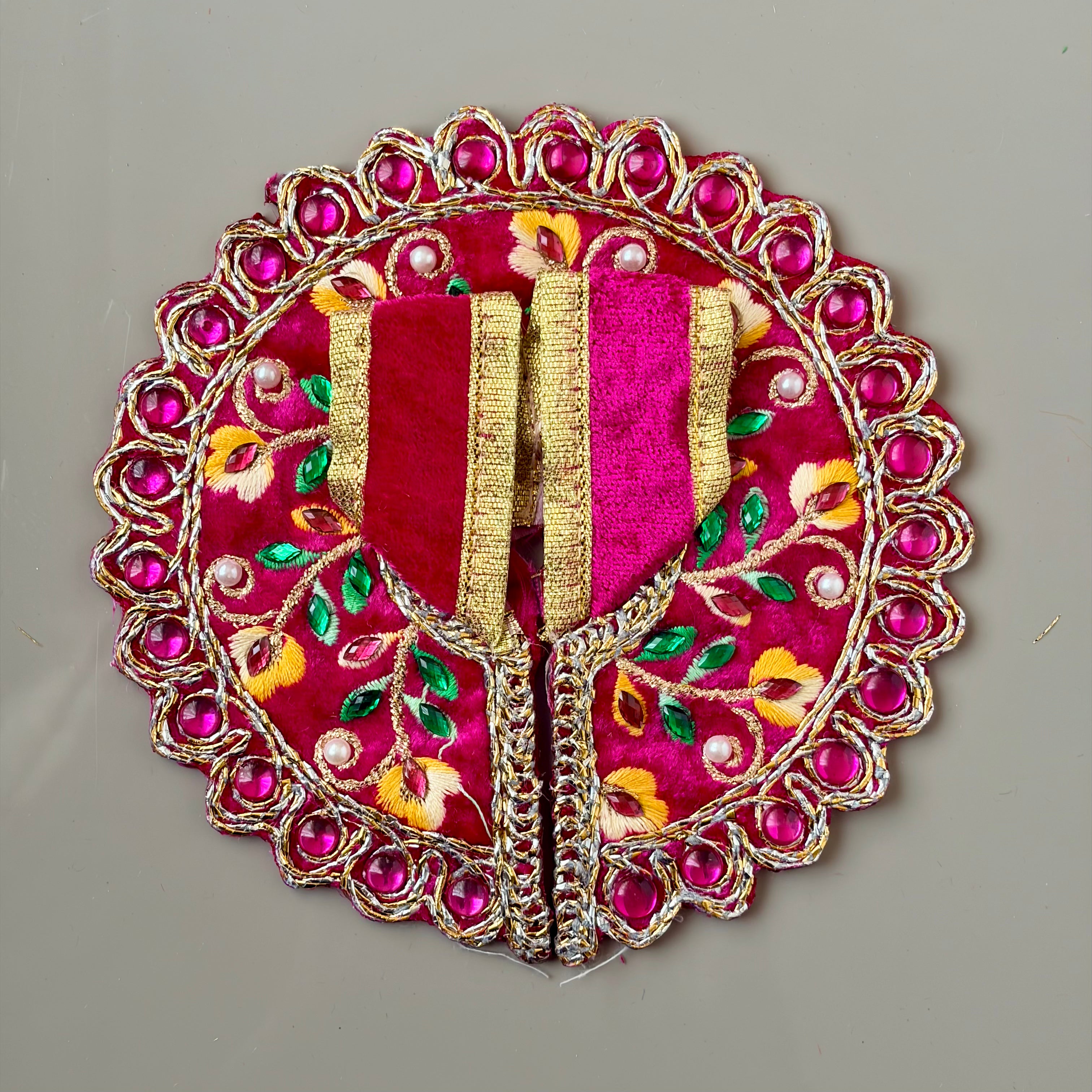 Elegant embroidery with stone work on velvet - Size 2 - KS16