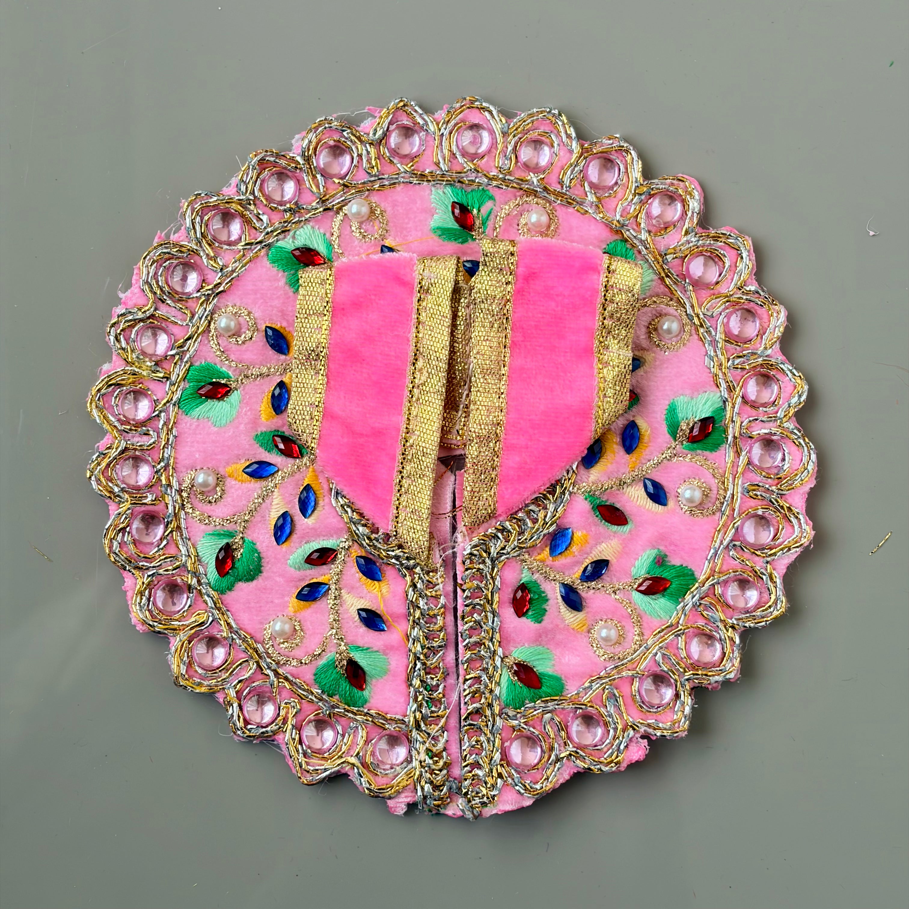 Elegant embroidery with stone work on velvet - Size 2 - KS16