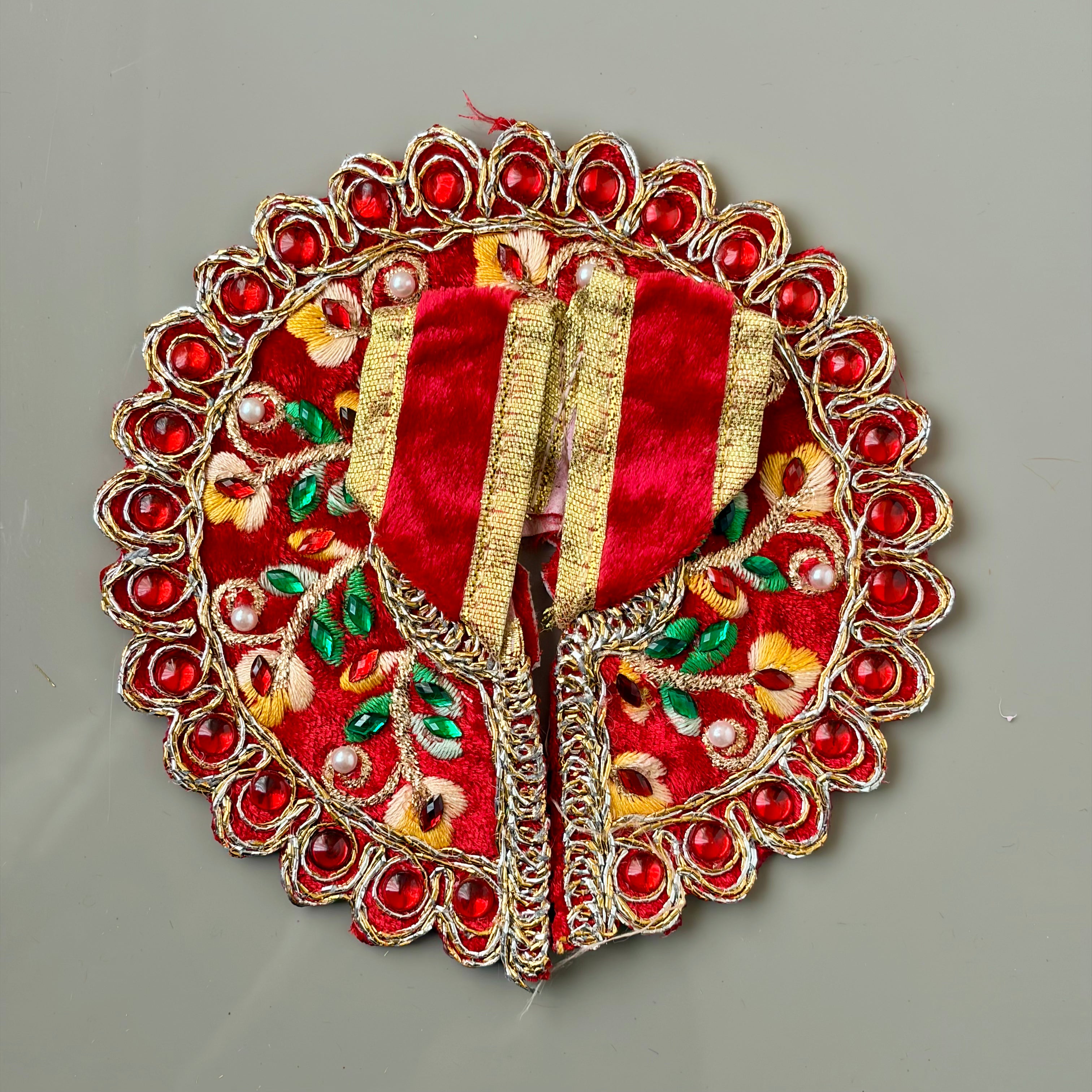 Elegant embroidery with stone work on velvet - Size 2 - KS16