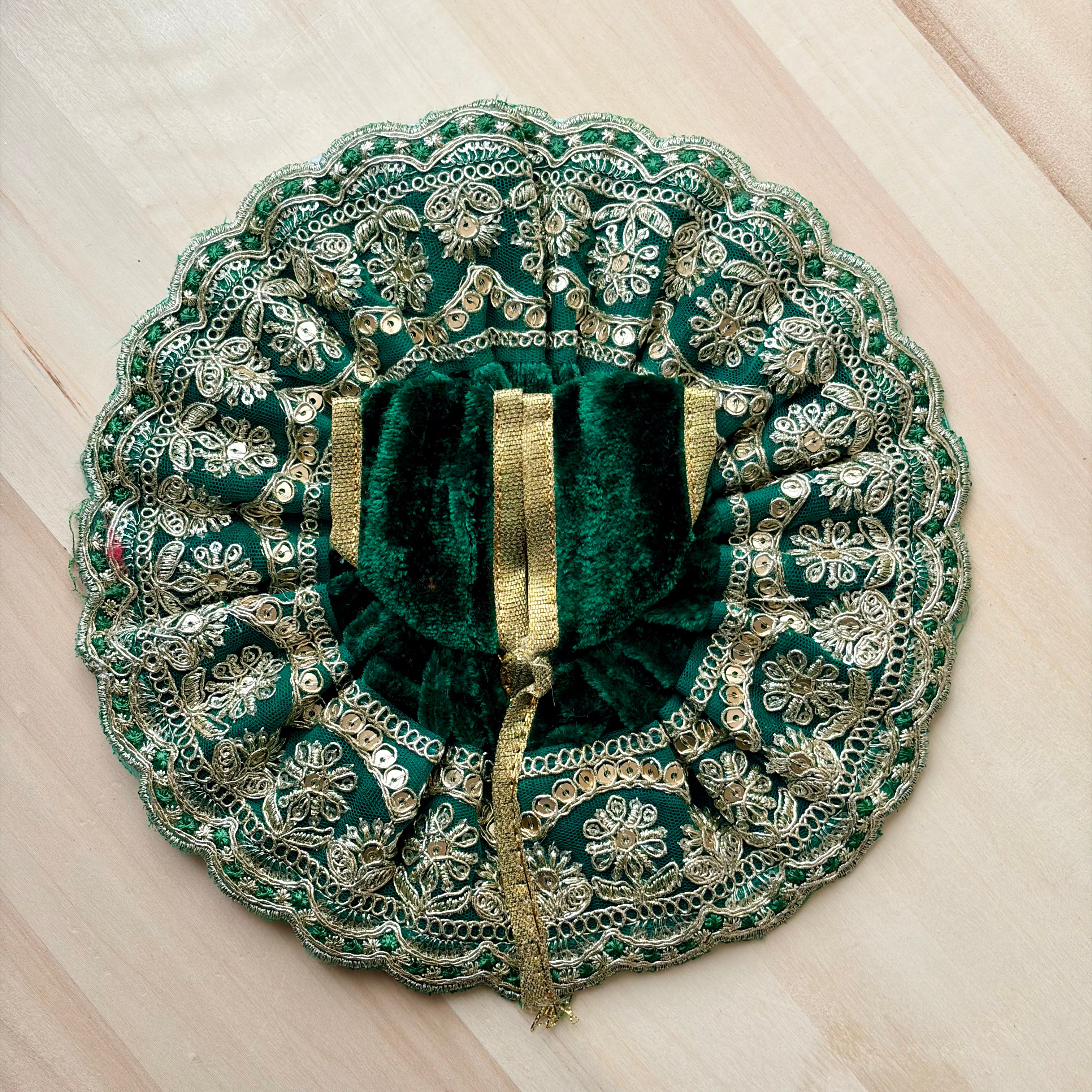 Golden heavy embroidery on fine velvet - Size 0, 1, 2, 4 - KS3