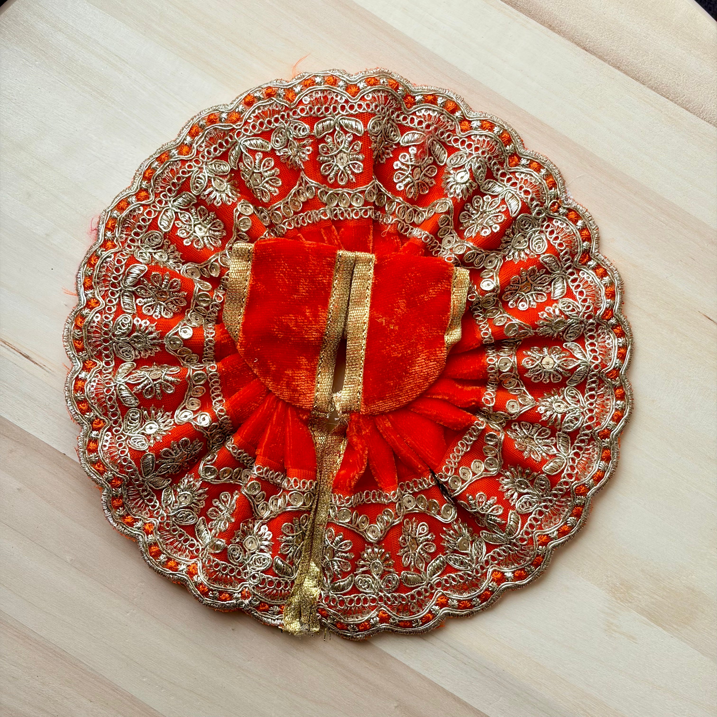 Golden heavy embroidery on fine velvet - Size 0, 1, 2, 4 - KS3