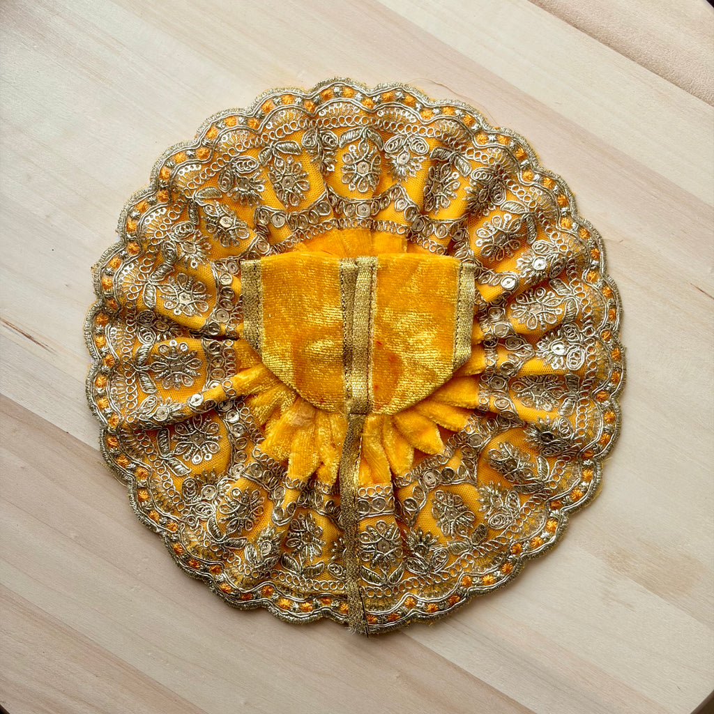 Golden heavy embroidery on fine velvet - Size 0, 1, 2, 4 - KS3