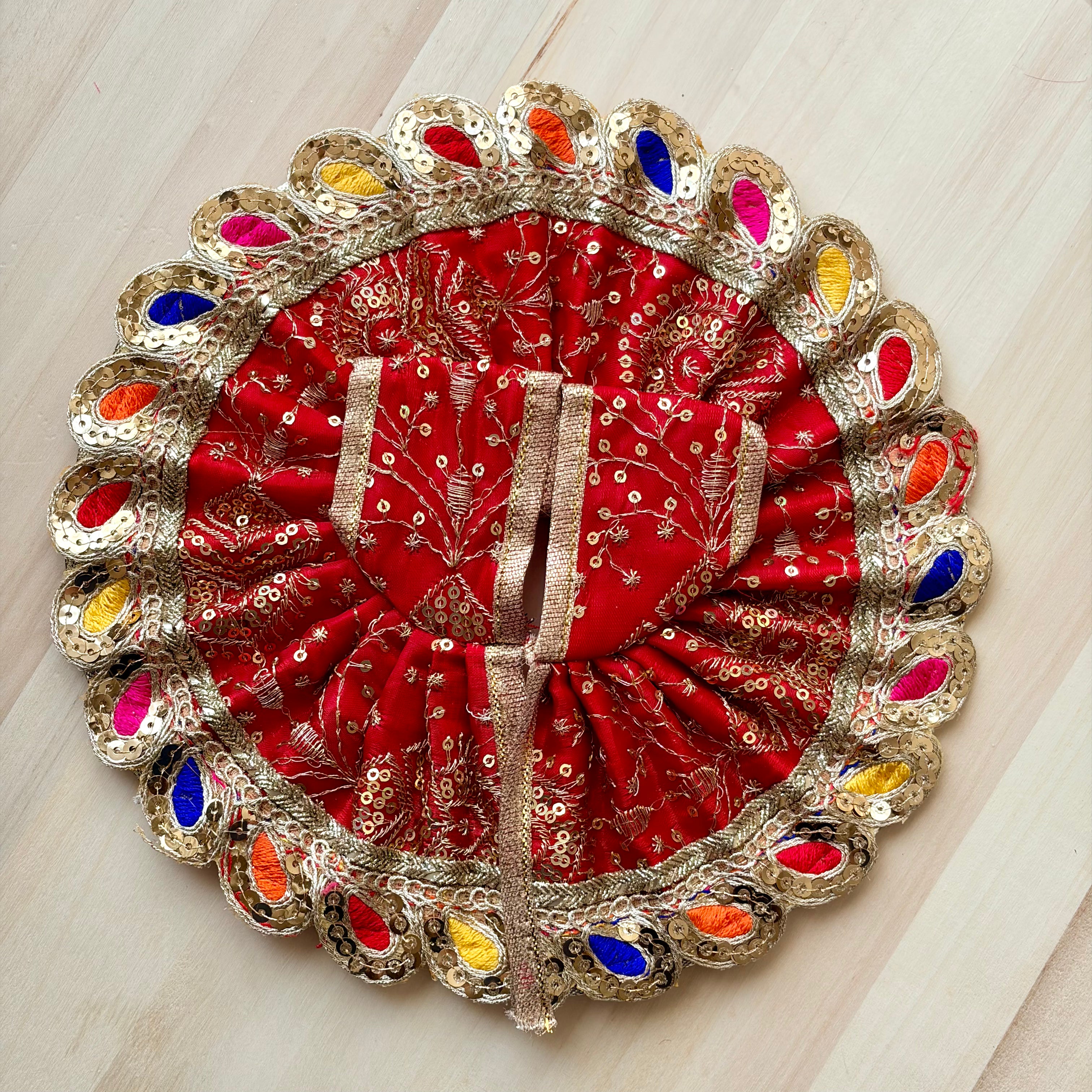 Silk - Golden embroidery and sequins work with colourful border- Size 3, 4 - KS4