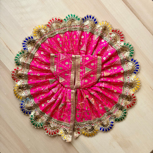 Laddu Gopal dress, handcrafted Krishna poshak with intricate embellishments for daily and festive shringar.