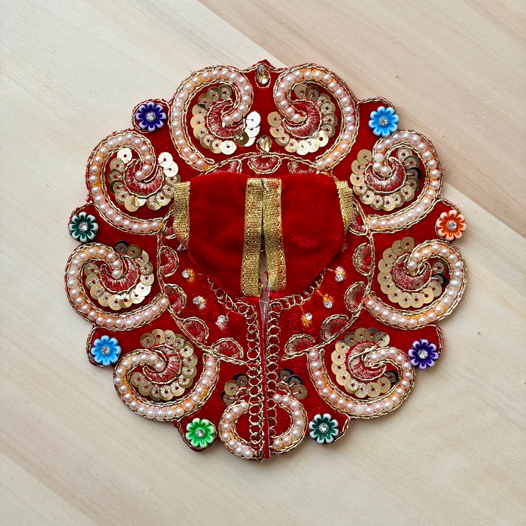 Unique pearl and sequins work with daisy flowers on border - Size 2 - KS7