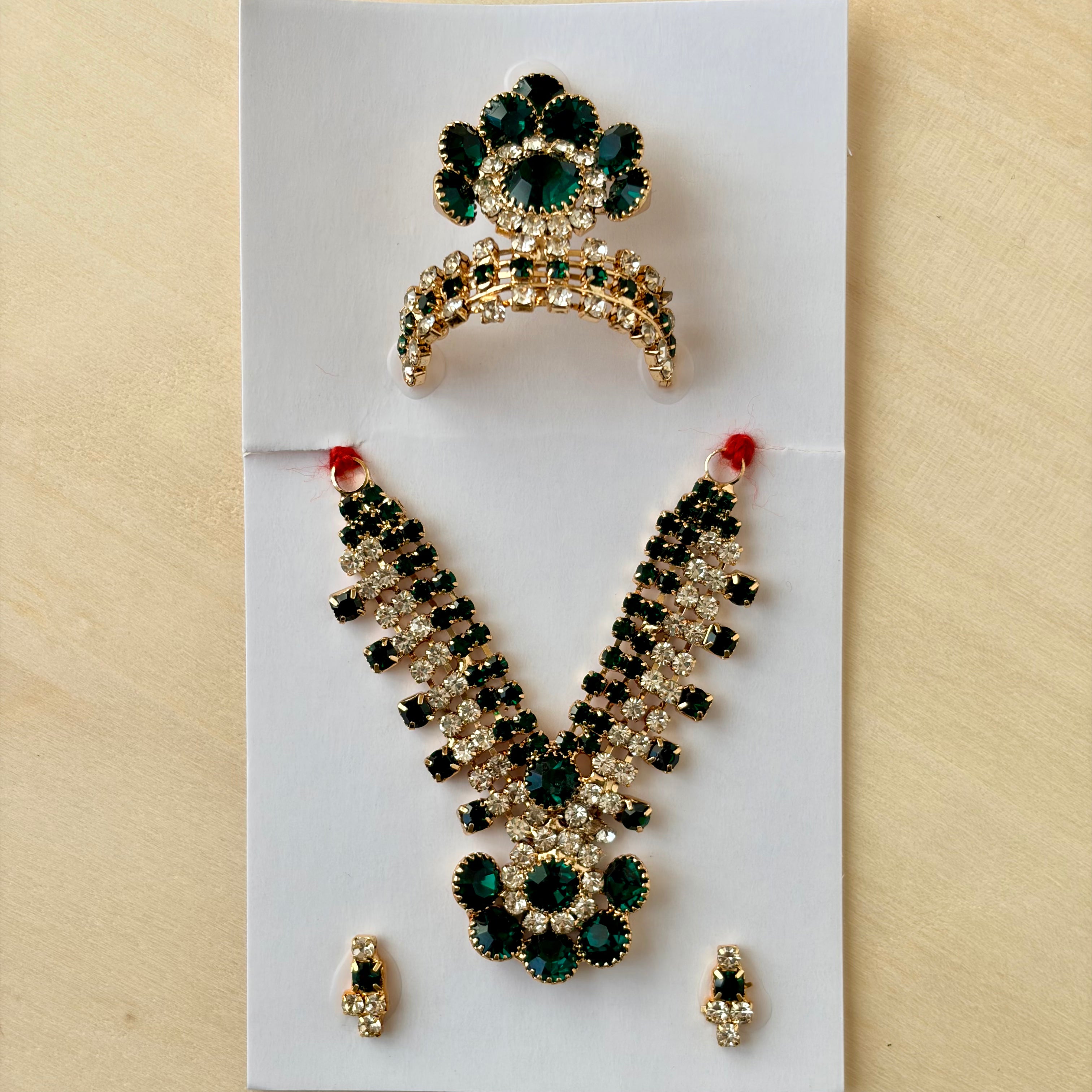 Haar style mala mukut earring set, colour options, suitable for size 2 to 4, KSJ4