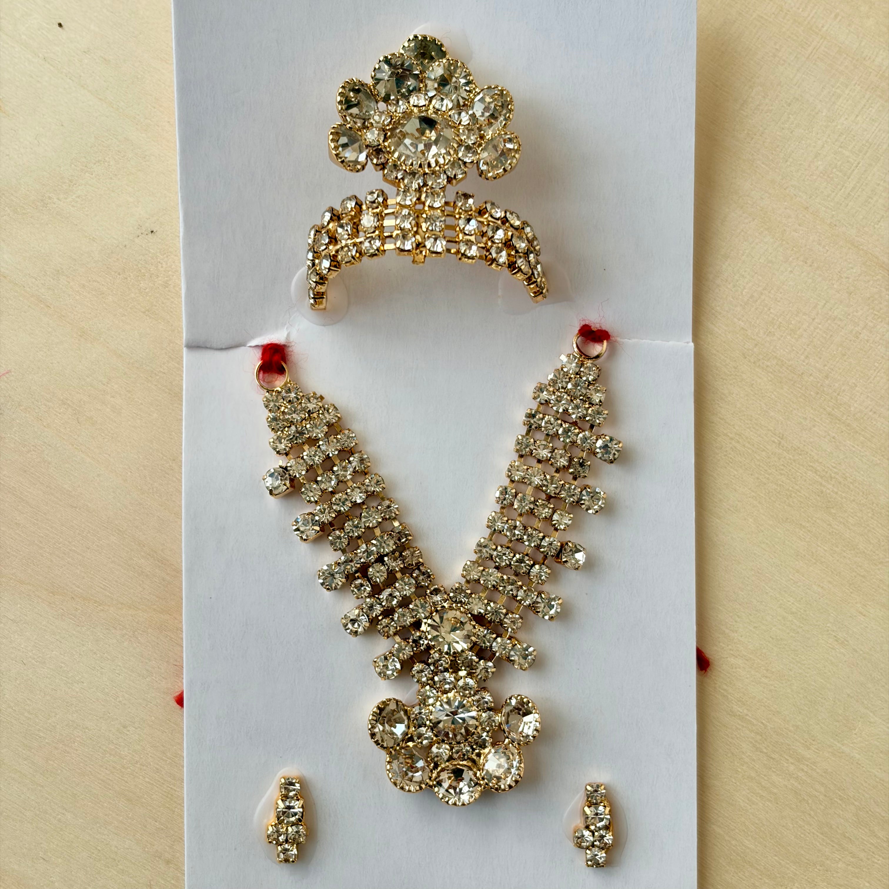 Haar style mala mukut earring set, colour options, suitable for size 2 to 4, KSJ4