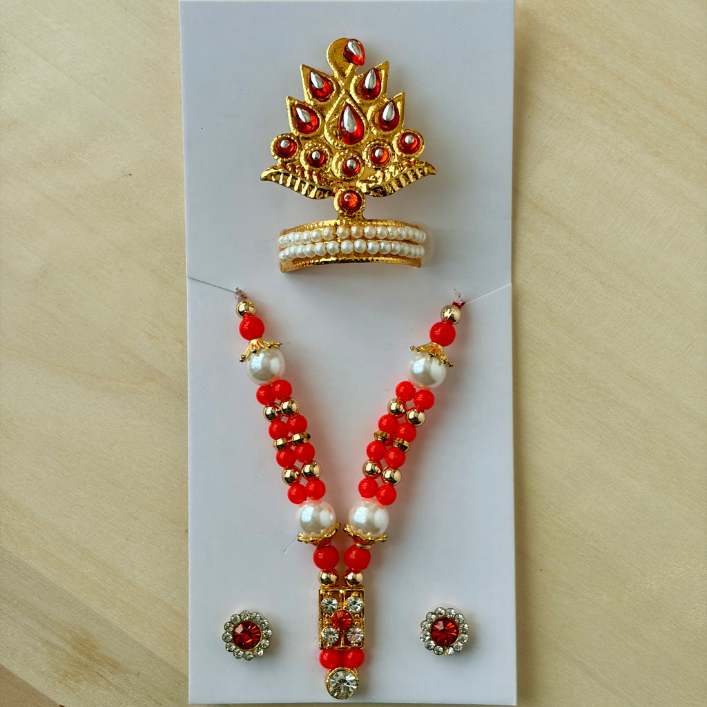 Mala mukut earring set for laddu gopal